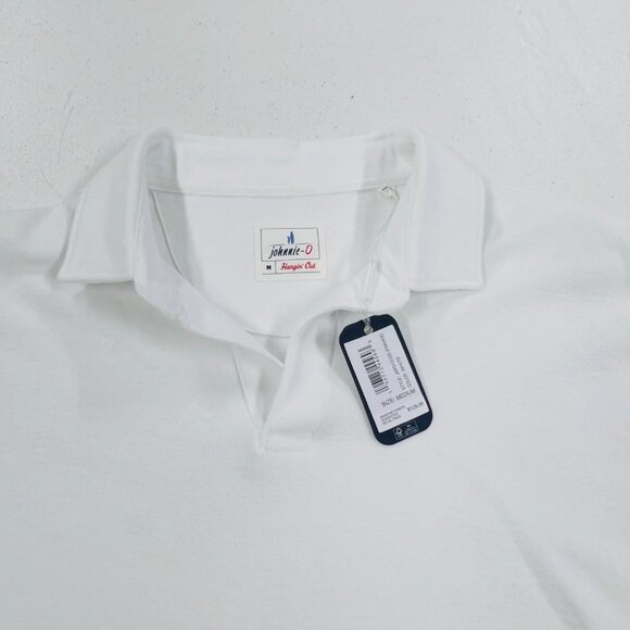NEW Johnnie-O Frankie French Terry Polo Shirt Medium White Johnny Collar Beach - Picture 4 of 8